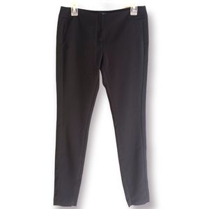 Just Cavalli Slim Leg Dress Pant Sz 40 US 4 Black Crepe Gold Zippers Non-Wrinkle